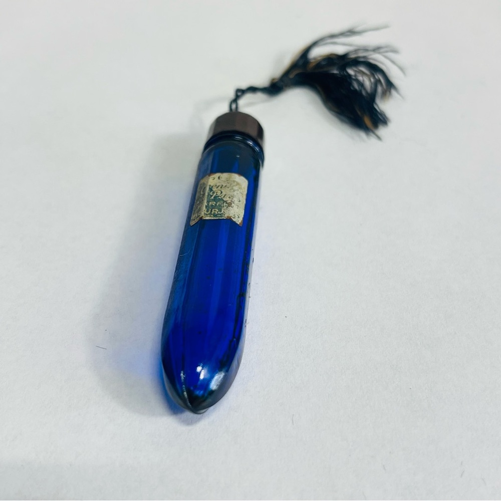 Evening In Paris Bourjois Real Parfum Perfume Blue Glass FRANCE ANTIQUE Empty - Picture 2 of 8